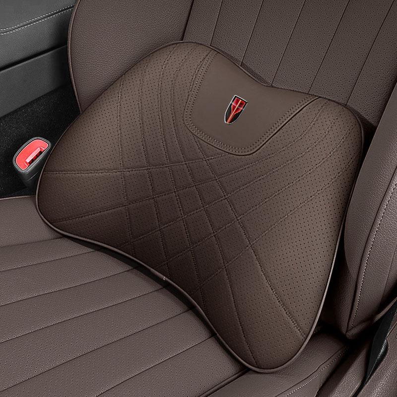 Polštář z paměťové pěny pro podporu krku a beder pro Hongqi HS5, H5, HS7, H7, H9 - Polštář na opěrku hlavy a opěradlo do auta z pravé kůže