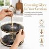 Crown Handle Cupcake Display Holder 2 Tiers 3 Tier Tiered Fruit Plate  Cake Stand Assembly