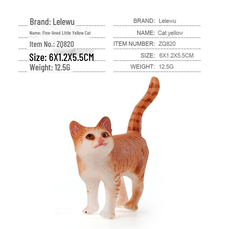 Children's Black and White Kitten Simulation Set - Toy Cat Figurine