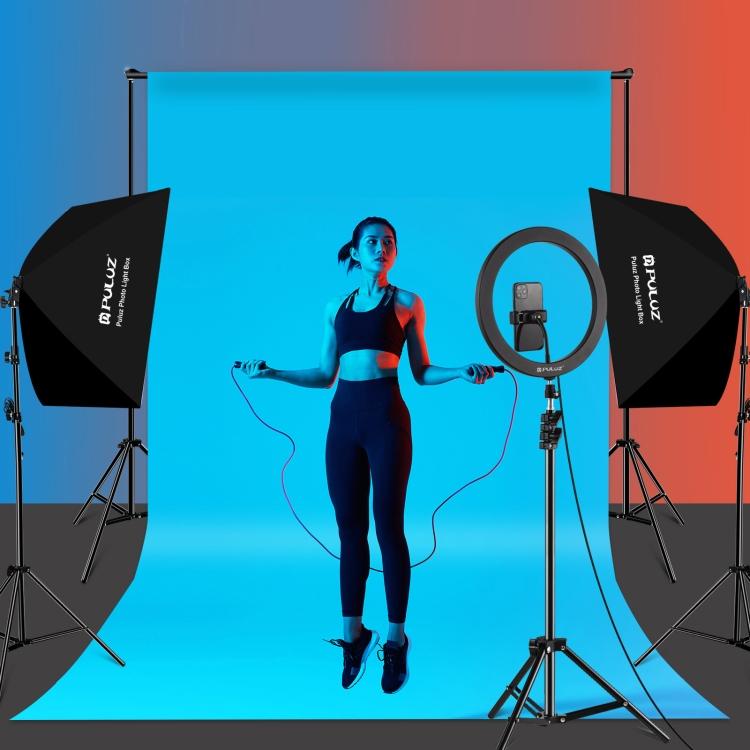 PULUZ 50x70cm Studio Softbox + 2m Tripod Mount + Single 220V E27 30W 5700K White Light LED Bulb Photography Kit