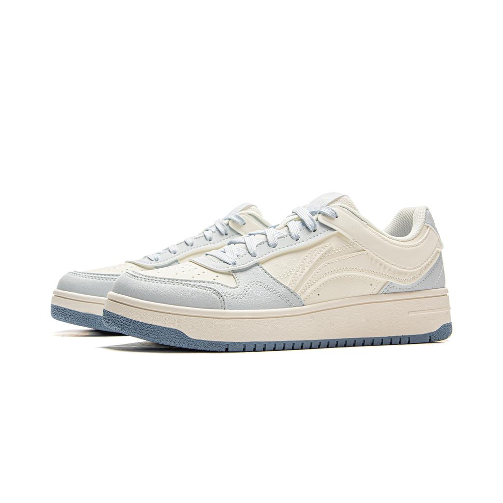 New LiNing Tianji Slip Resistant Cushioning Abrasion Resistant Lightweight Low Top Skateboard Shoes Women's White Blue AGCV090-1