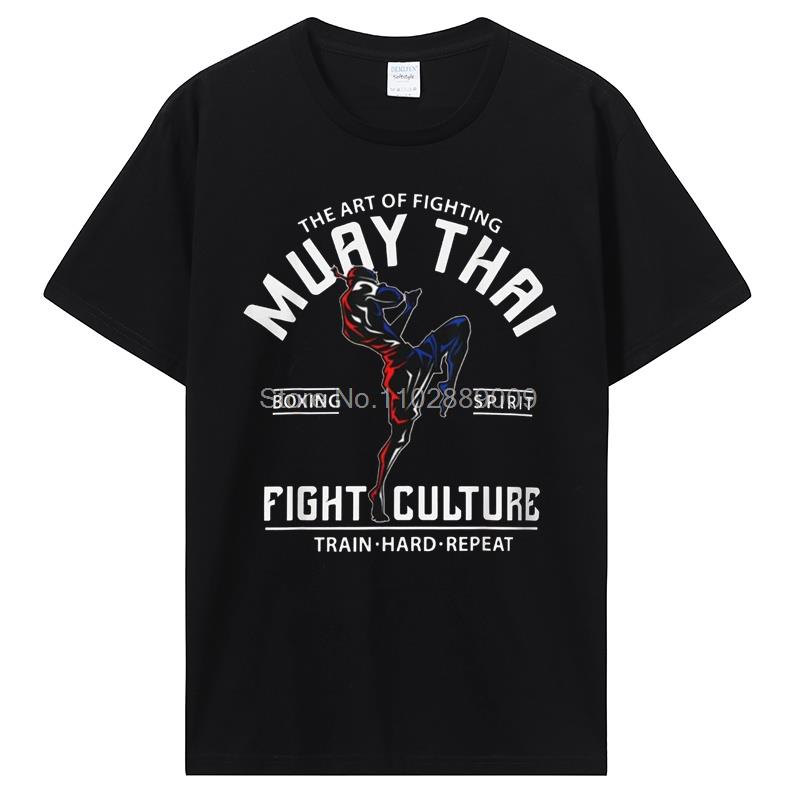 Summer Men Fashion Brand Cotton T Shirt Cool Muay Thai T-shirt Men Wai Kru Thailand Men Casual Tee TShirt Harajuku Tops