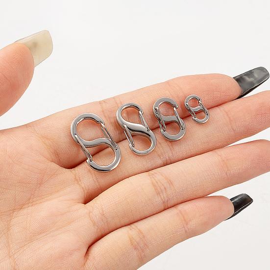 Nerezová přezka na náhrdelník Hák ve tvaru S Klipový konektor Řetízek na náramek DIY Klíčenka Šperky Kovová dvojitá karabina