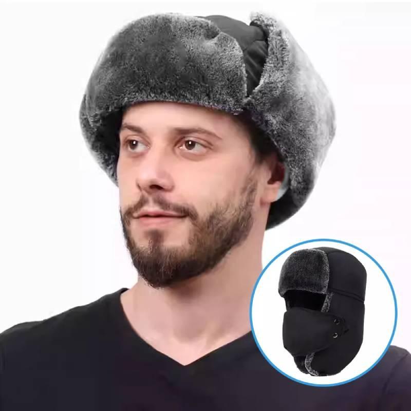 Earflap Winter Mens Warm Face Mask Ski Cap Outdoor Trapper Hat Ears Protect