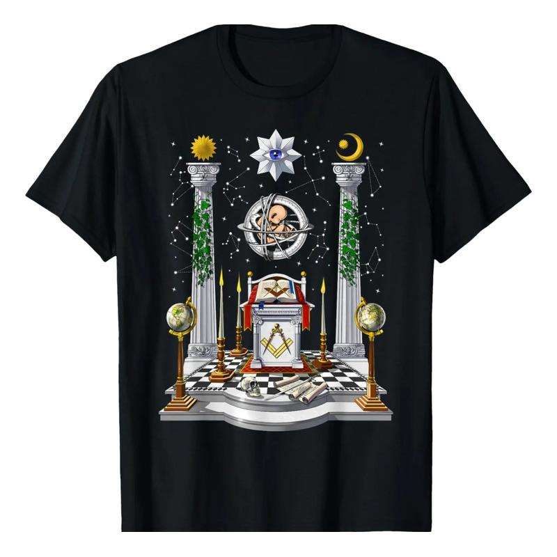 Camiseta Da Loja Ma??nica Freemason Masonic Compass Freemaso S разноцветный
