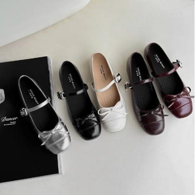 Schwarze Französische mit Rock Flachmündung Flachsohle Schuhe Damen 2025 neu Sommer Ballett Retro Mary Jane Damenschuhe