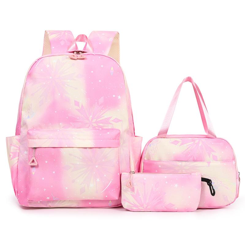 Three-piece backpack set Cute large-capacity student schoolbag casual travel backpack