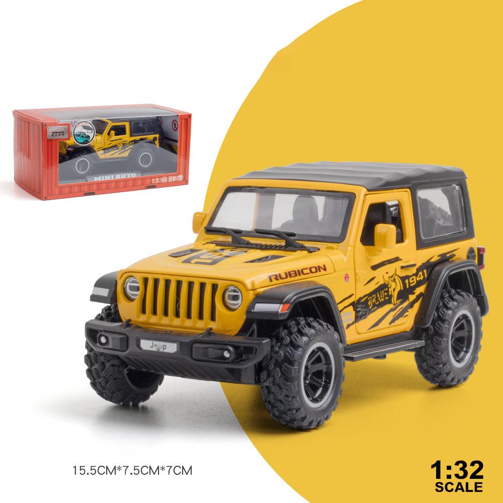 1/32 Jeeps Wrangler Rubicon 1941 Off-Road Alloy Car Diecasts & Toy Vehicles Car Model Sound and Light Car Toys for Kids Gifts