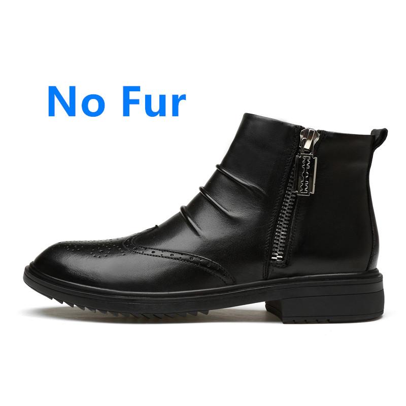 Winter Boots For Men Luxury Chelsea Shoes Fashion Side Zipper Genuine Leather Business Dress Men'S Boots Handmade Casual Shoes
