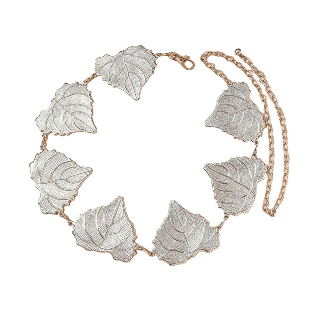 Vintage Leaves Waist Chains Personality Hip Chain Y2K Metal Belly Chain for Women