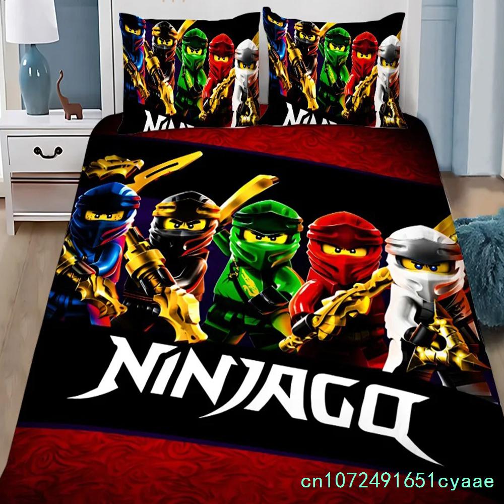 Duvet Cover Cartoon Game Pillowcase Bedding Set Boy Girl Bedroom Decoration Boys-N-ninjagos-Gift Single Double Large Size