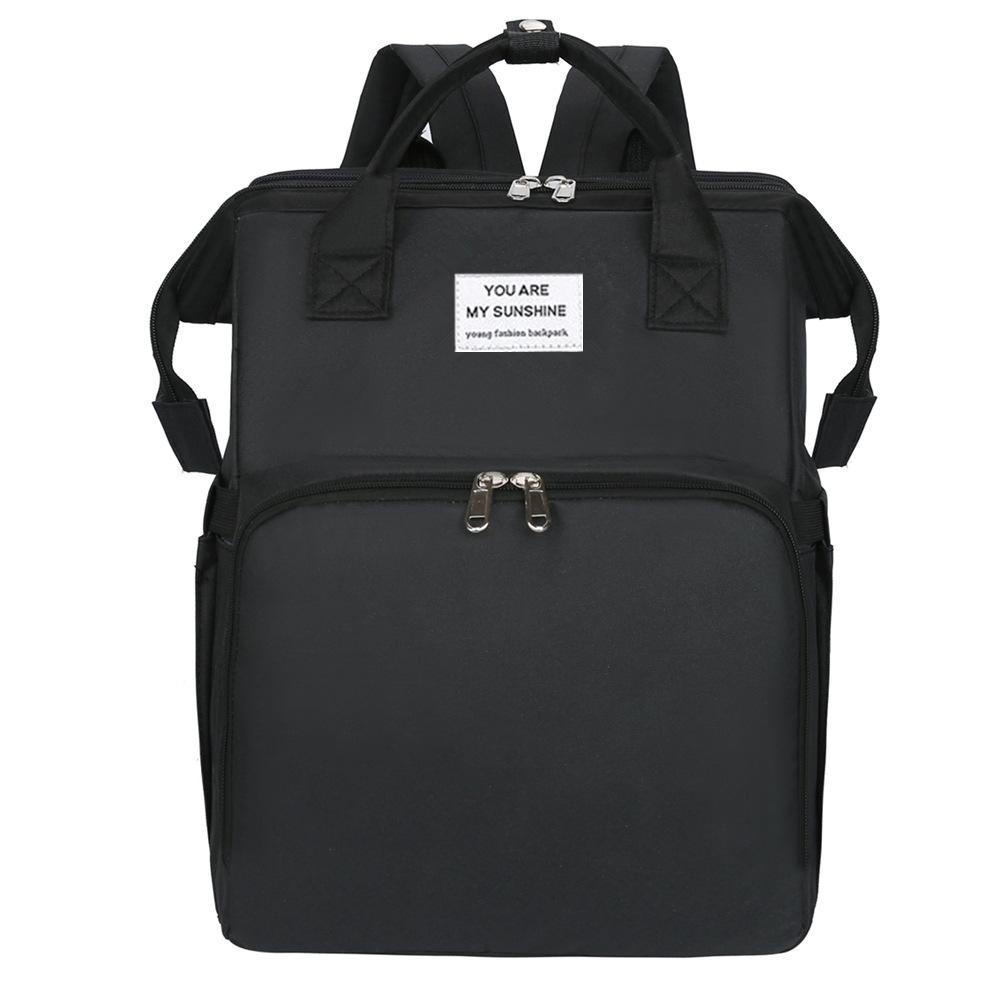 Portable folding crib, mommy bag, multi-functional, light and large-capacity leisure, double shoulder mother and baby bag.