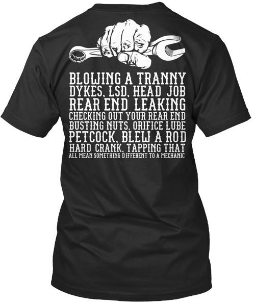Mechanic Blowing A Tranny Dykes T-Shirt Unisex Size S to 4XL Unisex T-Shirt
