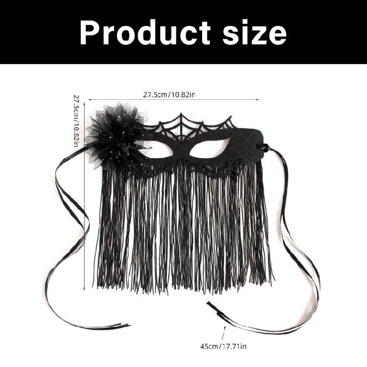 Halloween Masquerades Mask Venetians Mask Flower Tassels Veil Mask Mardi Gras Mask for Carnivals Party Costume Ball