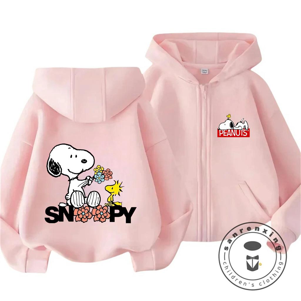 Boys Girls Cute Cartoon Zipper Hoodie Autumn Winter Trendy Fashion Street Style Kids Apparel