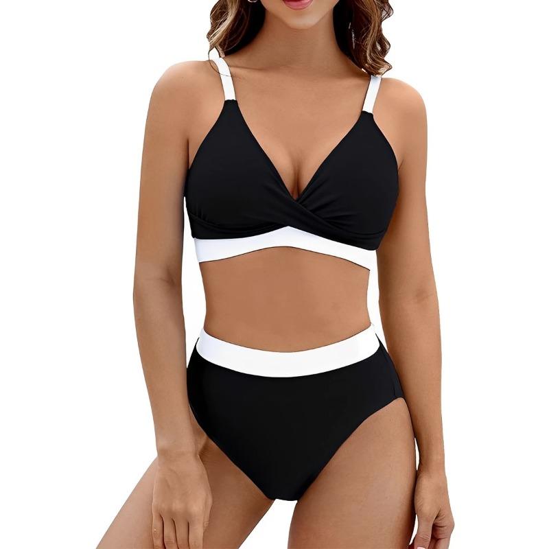 

2025 Strappy Bikini High Waist Swimsuit Women Sexy Solid Swimwear Female Bathers Swimming Bathing Swimming Swim Suit Beachwear S