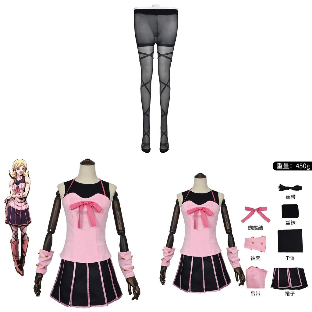 Jojos Bizarre Adventure Lucy Steel Cosplay Dress With Polyester Fabric For Anime Role Play Fans