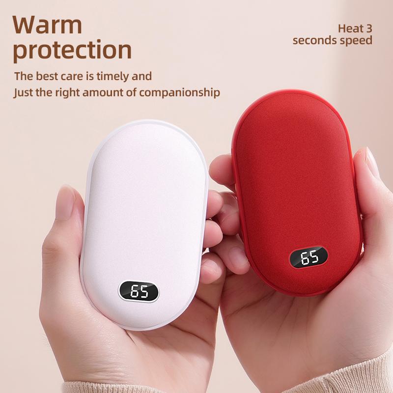 Hand Warmer USB Mobile Power Bank Electric Hand Heater Warmer Mini Multi-Function Pocket Warmer Digital Display Halloween Gift