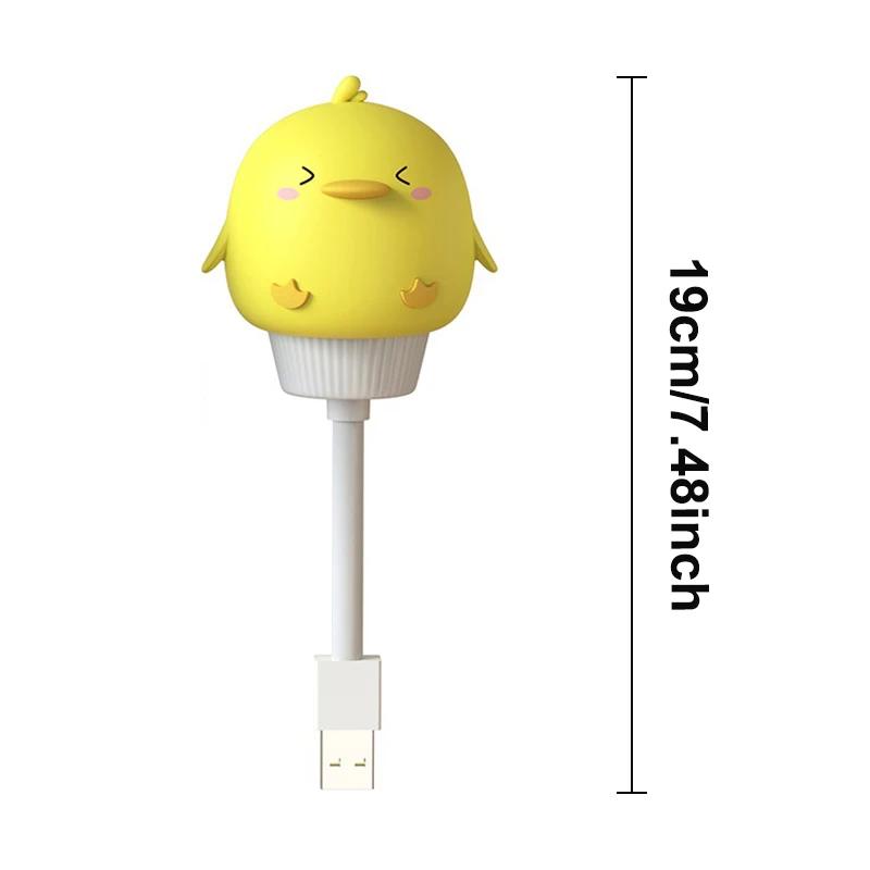 USB Night Light LED Cute Cartoon Night Lamp Bear Chick Kitten for Baby Kid Bedroom Decoration Bedside Lamp