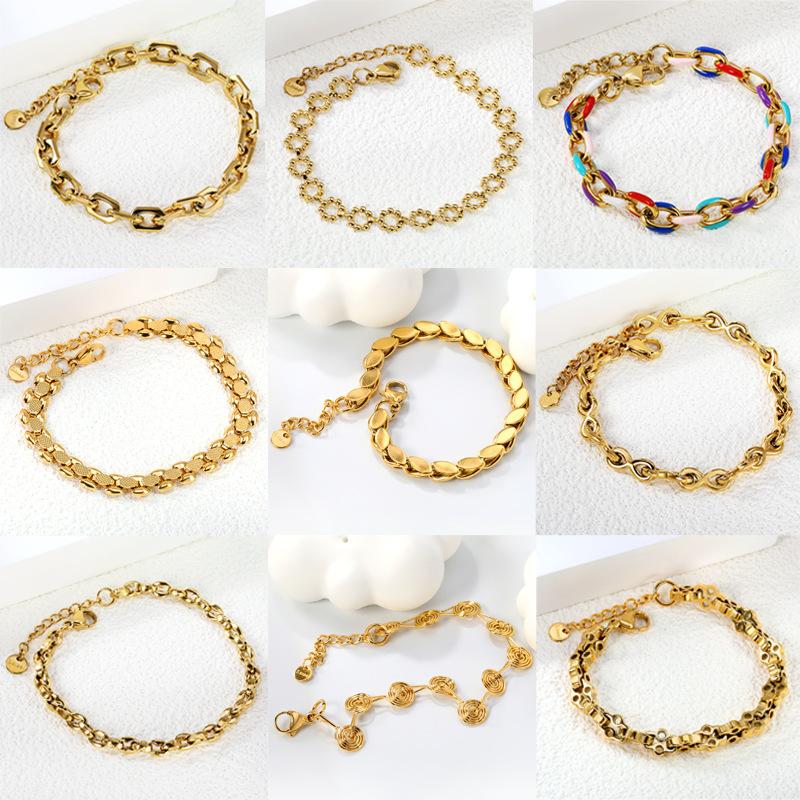 Vakuumvergoldetes Goldkettchenarmband Stilvolles Design für Damen Herren Perfektes Geschenk für jeden Anlass