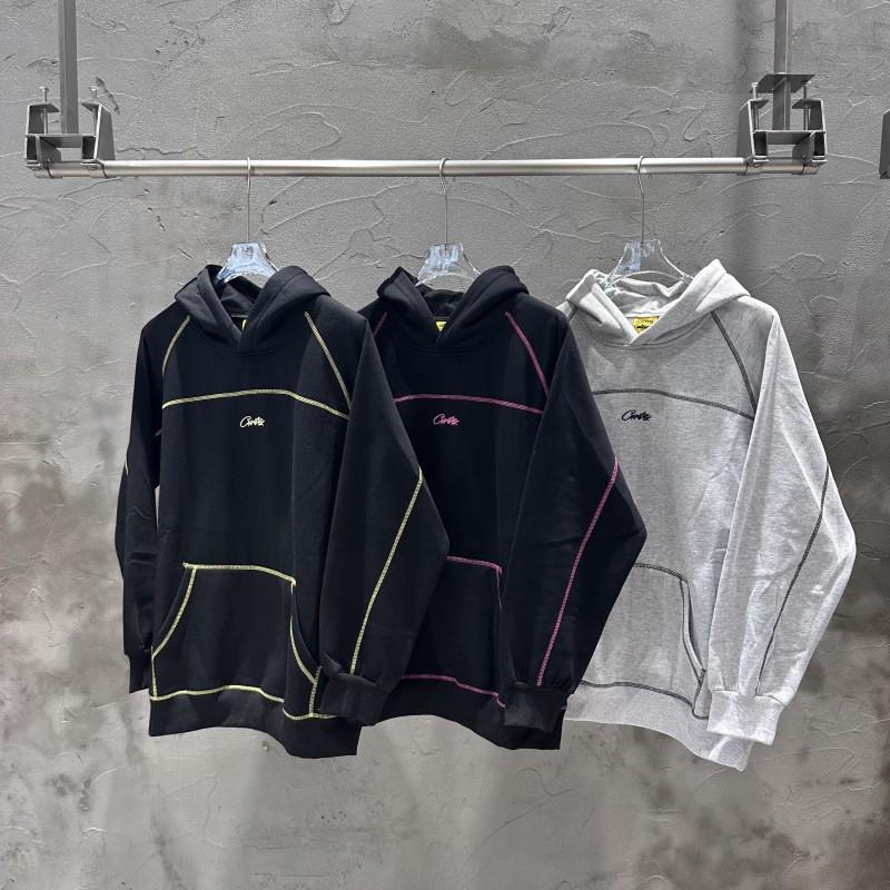 Croteiz Embroidered Letter Patch Fleece Hooded Sweatshirt Set American Style Unisex Casual Outfit