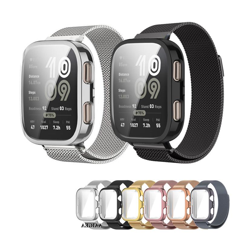 2in1 Schlaufengurt+TPU Hülle Für Huami Amazfit Bip 6 Edelstahl Schlaufen Armbänder Gurt
