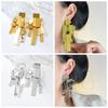 Elegant Exaggerated Ear Studs Zinc Zinc Alloy Square Tassels Eardrops Big Golden Dangle Earrings  Girls