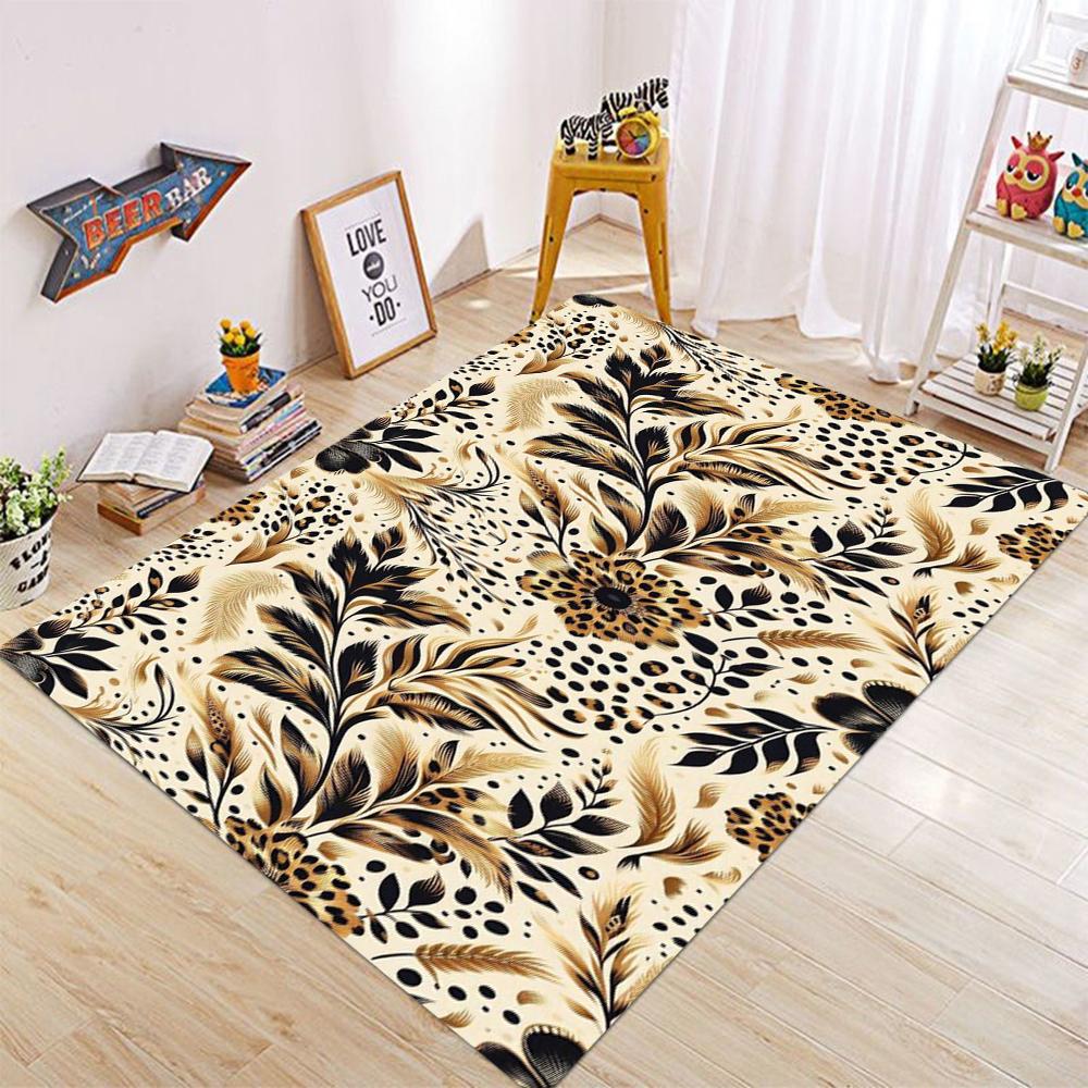 Animal Skin Texture Pattern Floor Mat Living Room Anti Slip Washable Carpet Sofa Coffee Table Feather Bedroom Floor Carpet