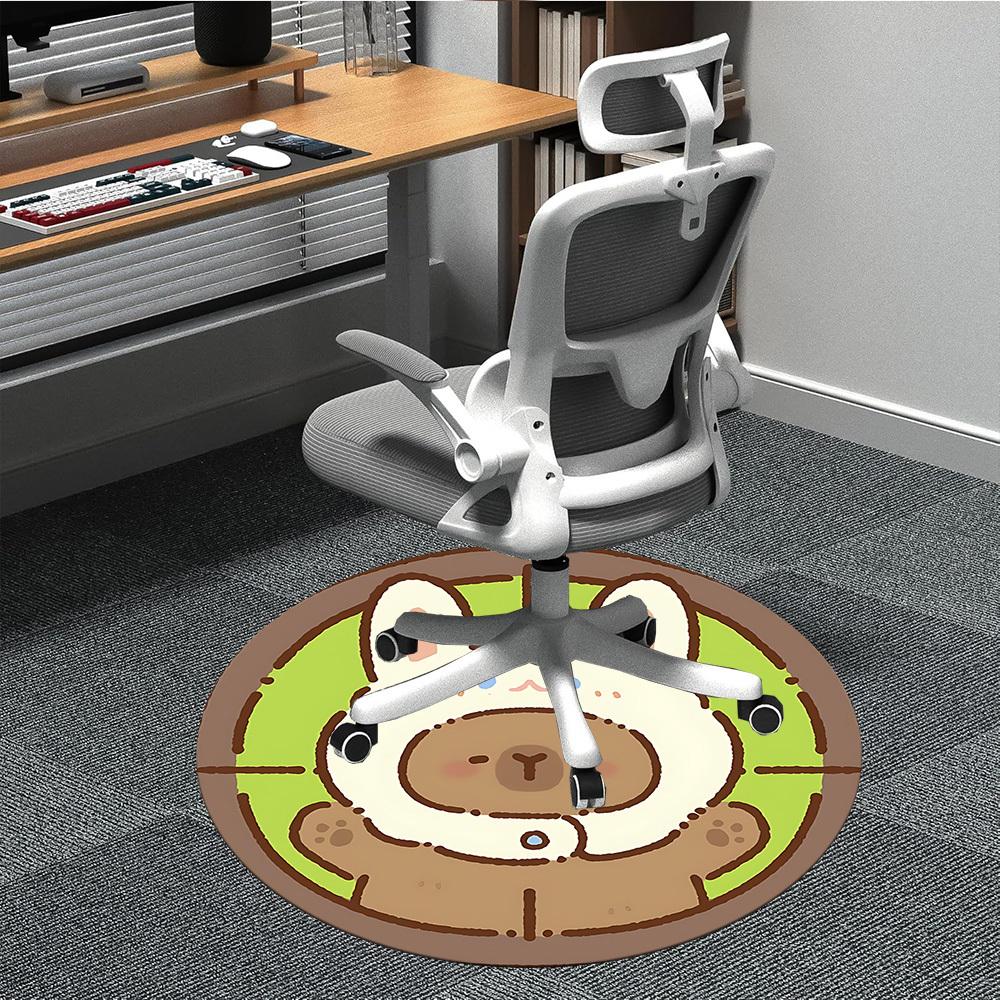 

1pc Rabbit Capybara Target Chair Carpet for Office, Soft Comfortable Mat For Office, Living Room, Bedroom, Machine Washable Carpet yy251112222 80cm by 80cm
