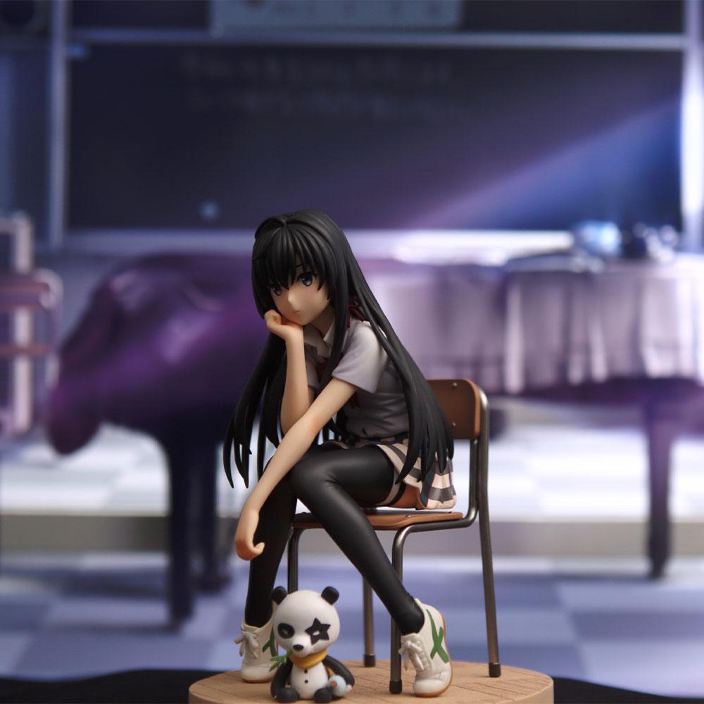 13CM Anime Yahari Ore no Seishun Love Comedy wa Machigatteiru Figure Yukinoshita Yukin Sitting Position Anime Model Toys Gifts