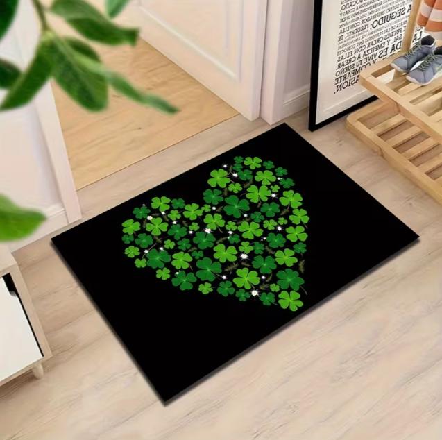 Colorful Heart-shaped Carpet with A Red Center Surrounded By Colorful Small Hearts Printed on The Bedrooms and Kitchens Mat