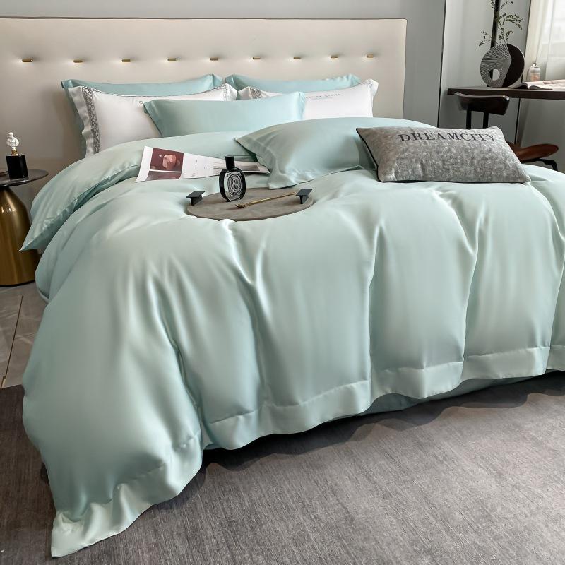 Set de patru piese din bumbac cu capse lungi, 100 de conturi