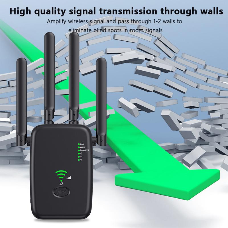 1200Mbps Wireless Wifi Repeater Wifi Signal Repeater Dual-Band 2.4G 5G Wifi Extender Antenna Network Amplifier Wps Router