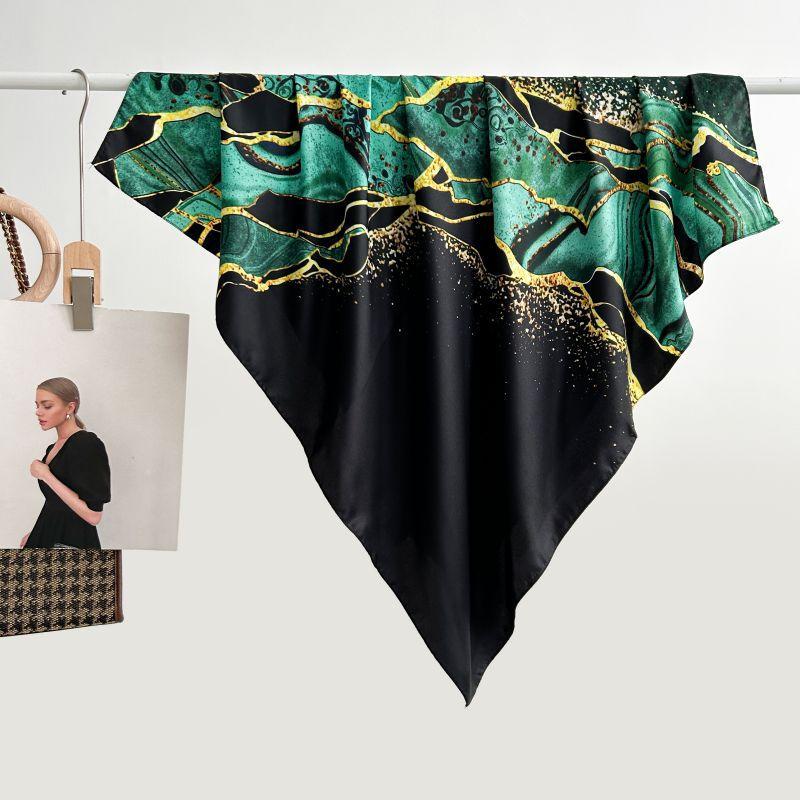 LargeSize Square Scarf, Women'sSummer SunProtection Silk Scarf, Printed Design Summer Pattern,Luxury 90x90cm