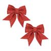2Pcs Christmas Glitter Bowknot Reusable DIY Xmas Tree Gift Box Wreath