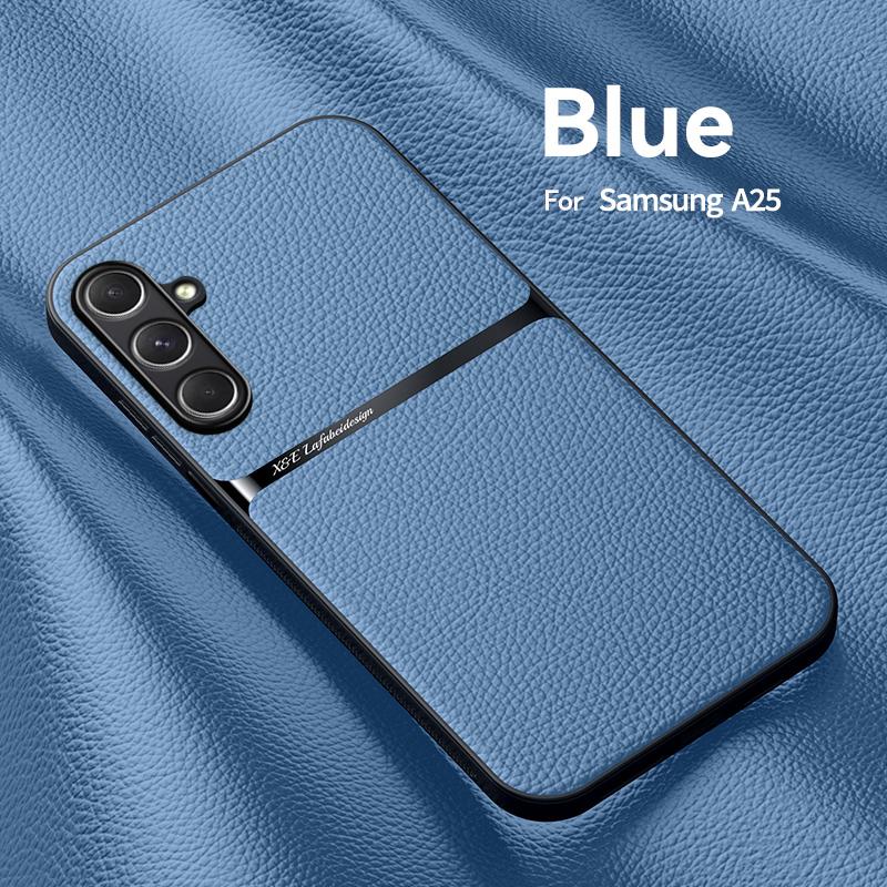 Für Samsung Galaxy A25 5G Hülle Luxus Leder Stoßfest Weiche Handyhülle Für Samsung A25 25A A 25 Auto Magnethalter Rückseite