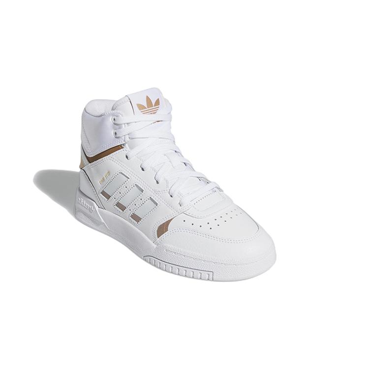adidas Originals Drop Step J Leder Bequem Abriebfest Abriebfest High-Top Skateboard-Schuhe Weiß EF7155