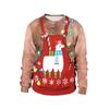 Women And Men Funny Christmas Print Tops Fashion Warm Long-sleeved Sweatshirt Casual Pullover Blouse