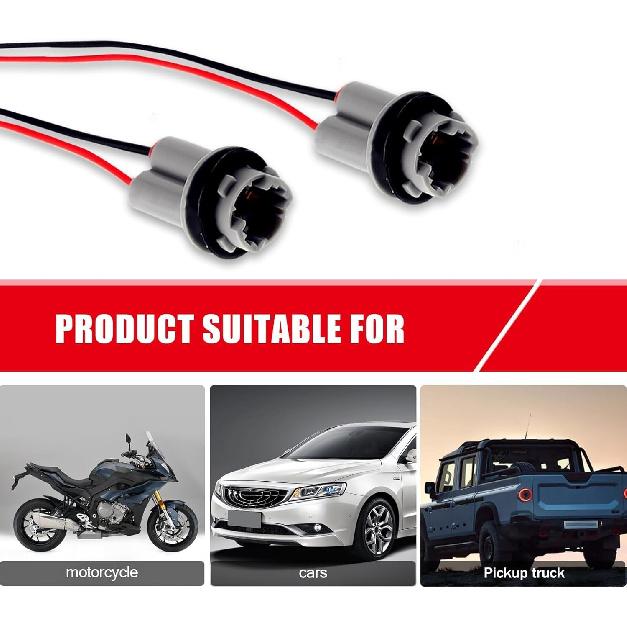 2 PCS T15 Harness Pigtail Socket, T10 T13 T15 Car Light Bulb Wire Wiring Harness Socket Connector, for Bulbs Turn Signal Lights Brake Lights