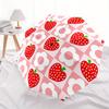 1pc Strawberry Floral Automatic Open 8-Rib Windproof Umbrella, Travel & Commuting, Suitable for All Seasons, Lightweight Portable 136