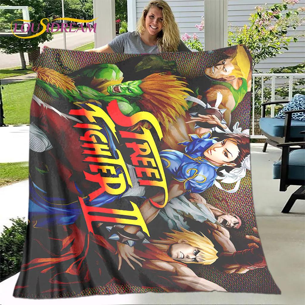 Street Fighter Retro Game  Gamer Soft Plush Blanket,Flannel Blanket Throw Blanket for Living Room Bedroom Bed Sofa Picnic Cover