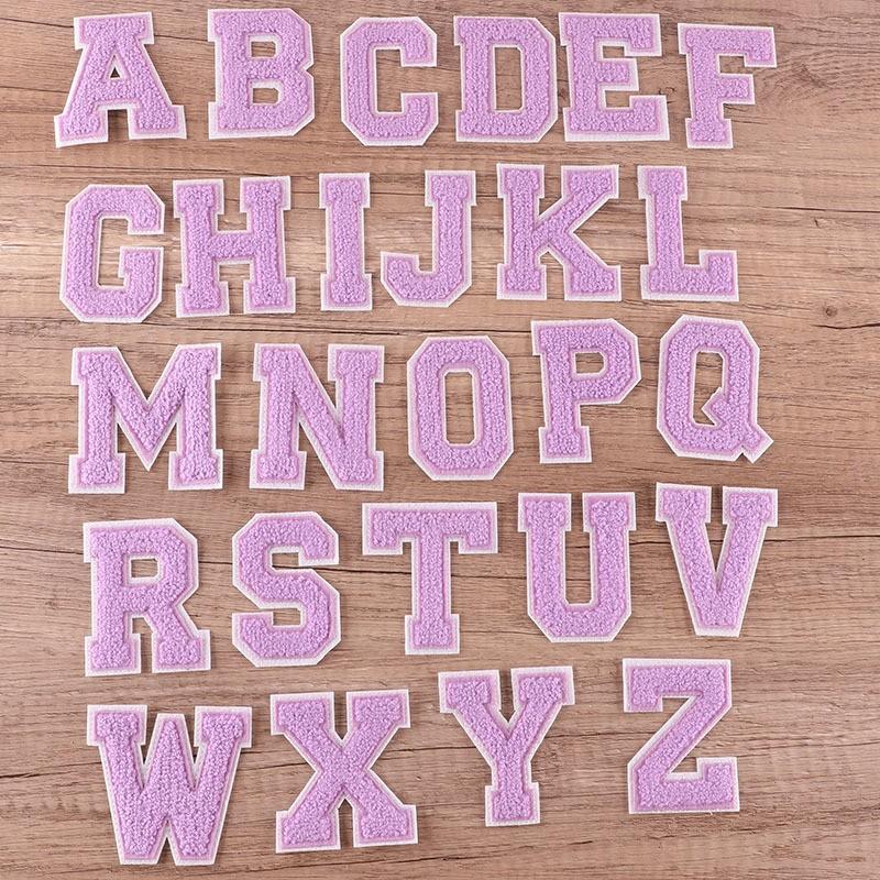 

Компьютерная вышивка Этикетка Мультяшный английский алфавит Нашивка Наклейка Махровая вышивка Тканевая этикетка Нашивка Аксессуары Шенильная вышивка Тканевая наклейка Purple letters single order note