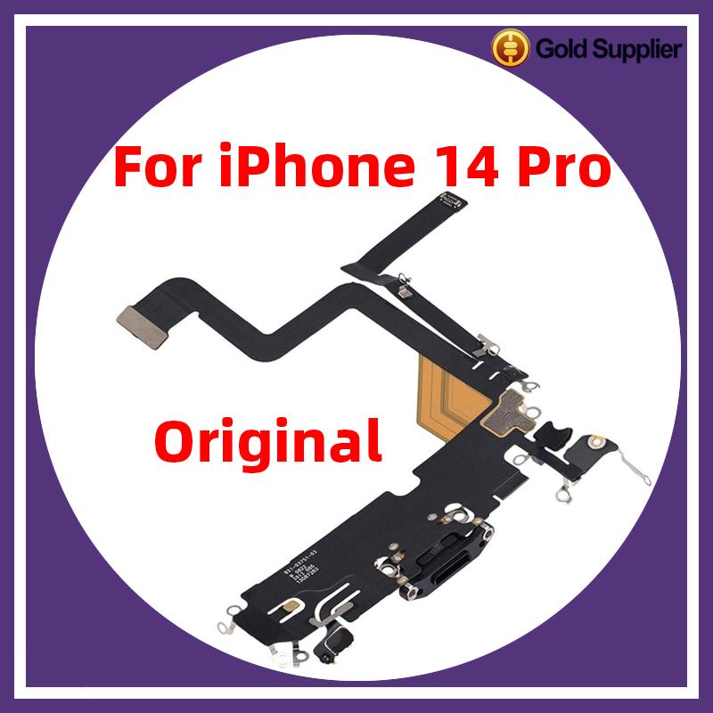 Original For iphone 14 pro 14pro Charging Port Flex Microphone Mini USB Charger Dock Connector Repair Replacement Parts