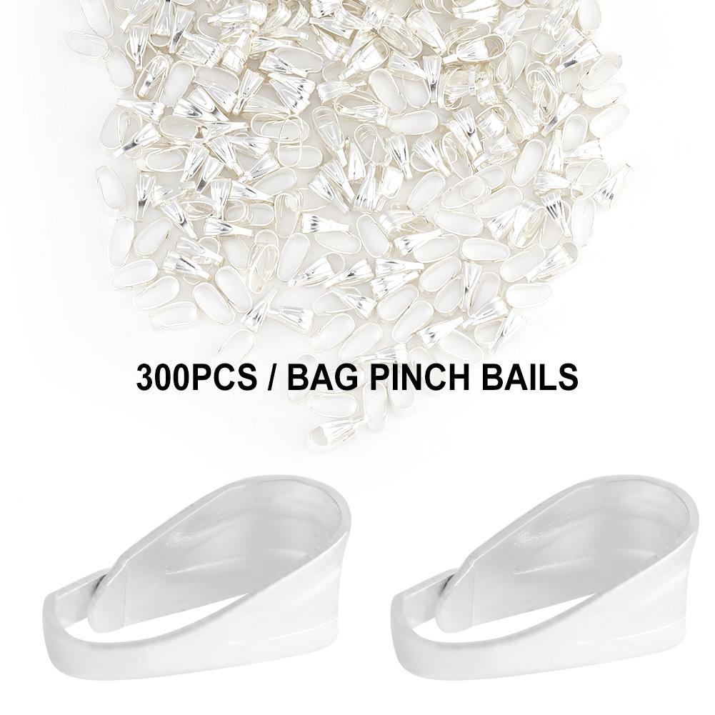 300Pcs Celsius Bag Pendant Connector Pinch Clips Clasps Snap Jewelry Findings Alloy Bails (Gold)