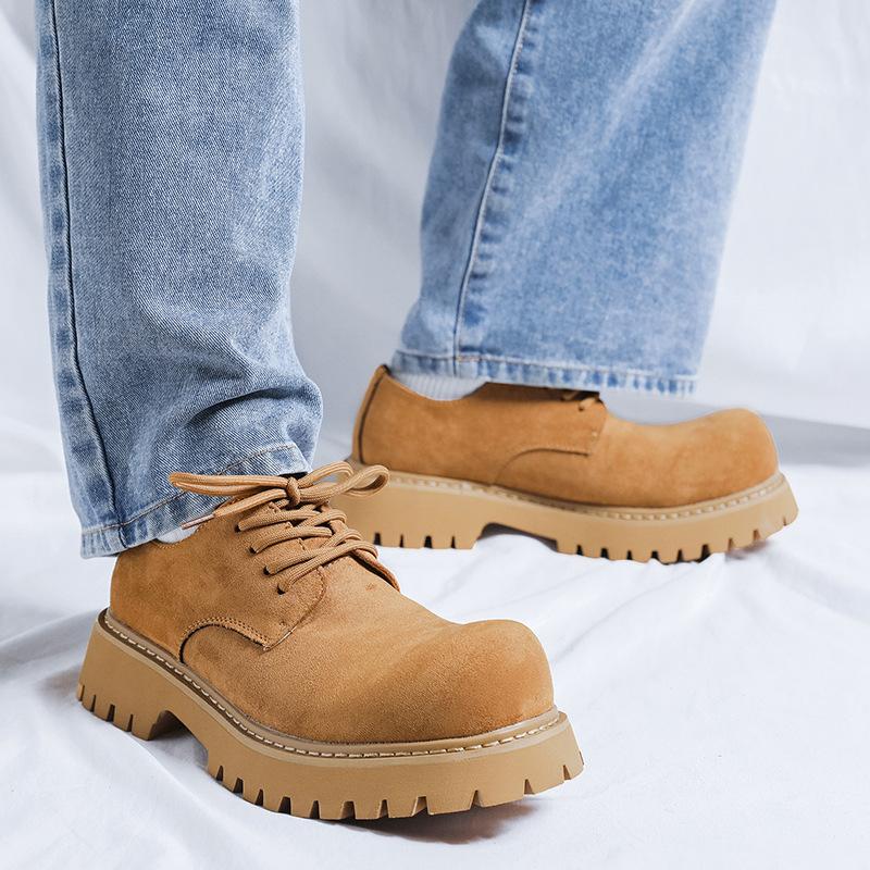 Mickey Derby Schuhe mit großem Kopf Herren Dicksohlige Erhöhung Low-Top Rhabarberstiefel Retro Pendler Casual Lederschuhe 1160-R