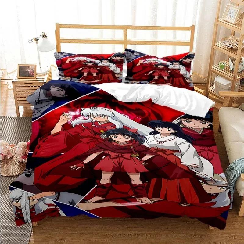 3D Printed Anime Inuyasha Duvet Cover Sesshoumaru Bedding Set and Double Twin Full Queen King Adult Kids Bedclothes Quilt Cover