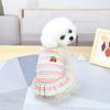 Dog Clothes Summer Thin Small Dog Teddy Princess Dress Suspender Bichon Frize Cat Color Strip Embroidered Cherry