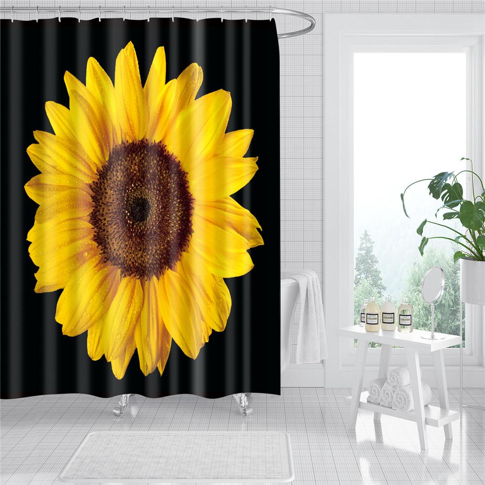 Rose Plum Blossom Flowers Print Waterproof Shower Curtain Washable Fabric Bath Curtain Home Bathroom Curtains With 12 Hooks