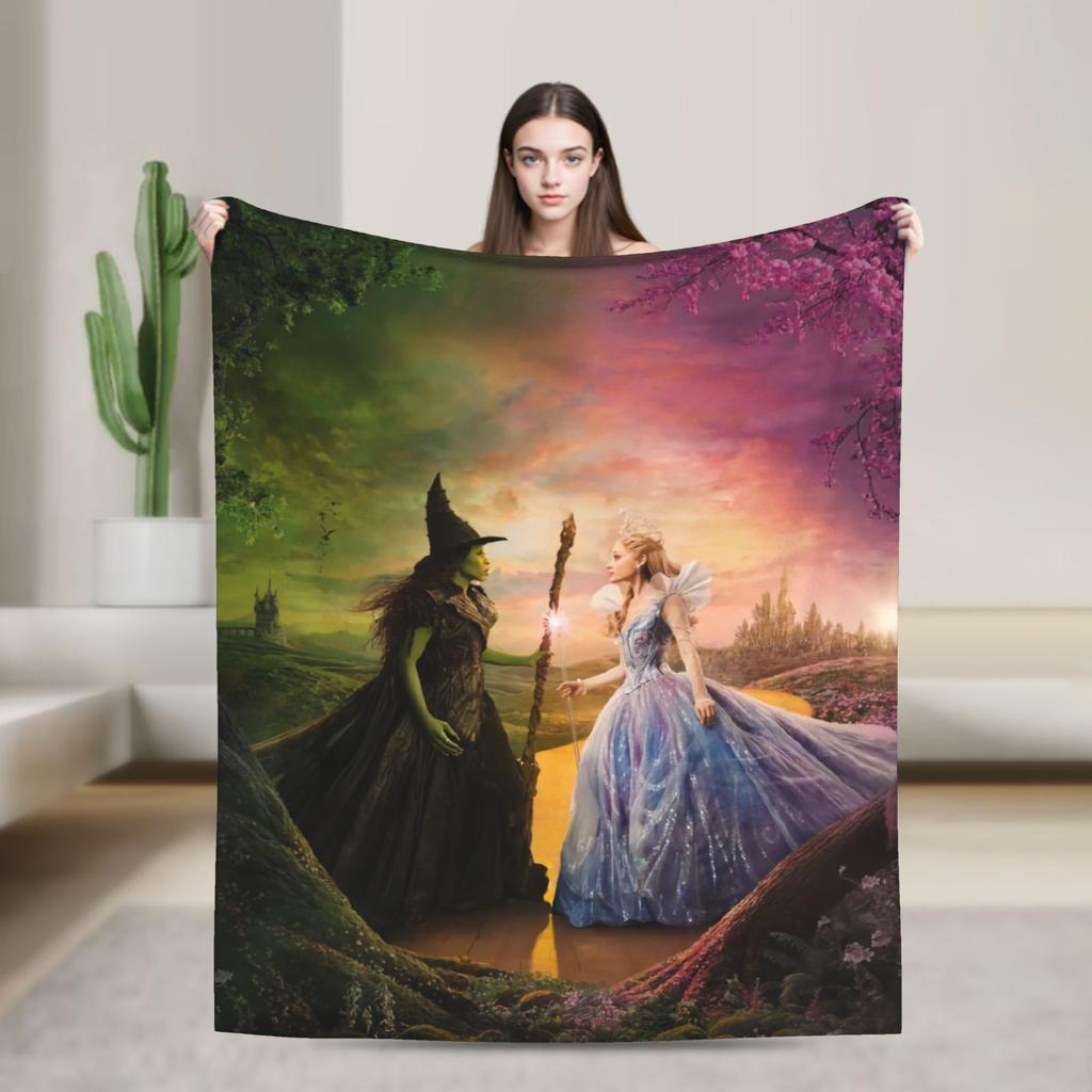 Couverture Pelucheuse Chaude Wicked 2 Film Musical Affiche Glinda Flanelle Housse Canapé-Lit Salon
