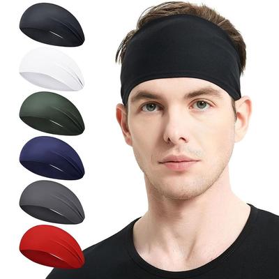 Non Slip Workout Headbands for Men Quick-Dry Men‘s Sports Hairband Stretchy Sweatband Fitness